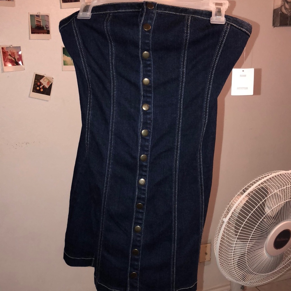 Denim fitted dress urban outfitters